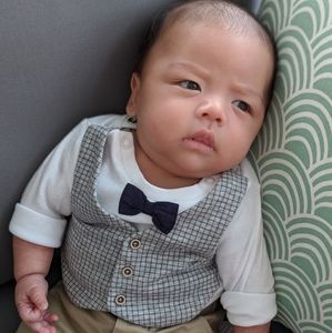 H&M onesie with vest and bowtie